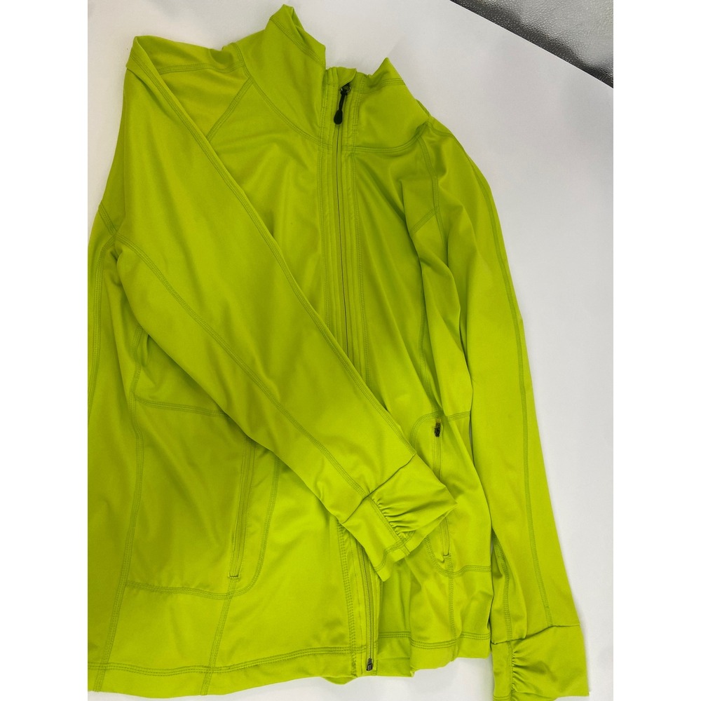 Angelina Activewear Jacket Full‎ Zip Athletic Neon Green Lightweight Size 2XL